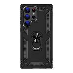 SaharaCase Military Kickstand Series Case Cover for Samsung Galaxy S23 Ultra (2023) [Shockproof Bumper] - Holder/Kickstand/Belt Clip - Rugged Protection Anti-Slip Grip Slim Fit (Black)