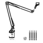 NEEWER Microphone Arm Stand, Suspension Boom Scissor Mic Arm Stand with 3/8" to 5/8" Screw and Cable Ties Compatible with Blue Yeti Snowball Yeti X Quadcast, etc. Max Load 3.3lb/1.5kg (Black)