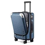 LEVEL8 Grace Carry On Luggage, 20” Hardside Suitcase, ABS+PC Harshell Spinner Luggage with TSA Lock, Spinner Wheels - Blue, 20-Inch Carry-On