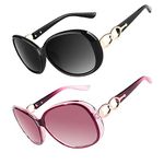 CGID Trendy Oversized Sunglasses for Women Ladies Polarized Sun Glasses UV400 Protection Big Frame Shades