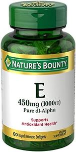 Nature's Bounty Vitamin E 1000 IU Softgels, Supports Antioxidant Health & Immune System, 1 Pack, 60 Softgels