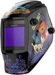 Sunstac Welding Helmet with Auto Darkening Large Viewing Screen 3.94"X3.27" True Color Solar Power, 4 Arc Sensor Wide Shade 4/5-9/9-13 for TIG/MIG/Cut/Stick