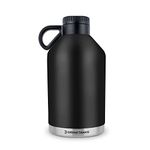 DrinkTanks - DrinkTanks Session Growler, Passivated Stainless Steel Growlers for Beer, Leakproof and Vacuum Insulated Beverage Tumbler, Soda, Wine, or Coffee Tumbler with Handle, 64 Oz, Obsidian