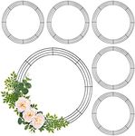 Bright Creations Wire Wreath Frames, 16 Inch Metal Floral Rings for Front Door Decor, DIY Projects, Wall Hanging Crafts (Dark Green, 6 Pack)