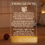 to My Brother Gifts from Sister, 3D Illusion Lamp I Love You Bro Night Light for Big Little Brothers Birthday Father's Day Sweet Present