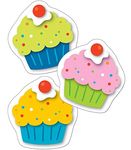 Carson Dellosa 36 Cardstock Colorful Cupcakes Cutouts, Birthday Bulletin Board Decorations, Cupcake Cutouts for Bulletin Boards, Birthday Cupcake Cutouts for Birthdays, Happy Birthday Classroom Décor