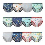 Cogindss Xmrlvn Boys Briefs Toddler Underwear Cotton Dinosaur M,12 Packs,Green