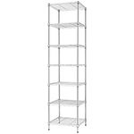 Finnhomy Heavy Duty 7 Tier Wire Shelving, 18x18x72 inches 7 Shelves Storage Rack with Thicken Steel Tube, Pantry Shelves for Storage, Adjustable Metal Shelving Unit, NSF Certified, Chrome