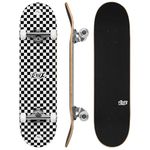 KMX Complete 31" x 8" Skateboard for Beginners, 7-Layer Canadian Maple Double Kick Concave Deck| Aluminum Alloy Trucks | 31 Inch Skate Board for Boys, Girls, Kids, Teens, Adults(Checkered)