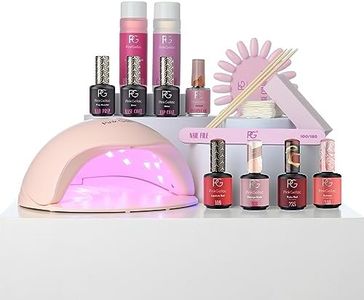 Pink Gellac Gel Polish Set | Gel Nail Polish Kit With UV Light | Gel Nail Kit with LED Lamp | Gel Nail Polish Set/w Colors, Gel Base and Top Coat | Gel Nail Kit for Beginners with Everything