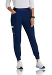 BARCO Skechers Vitality Women's Electra Mid-Rise Jogger Pant w/ 5 Pockets, Navy, Large