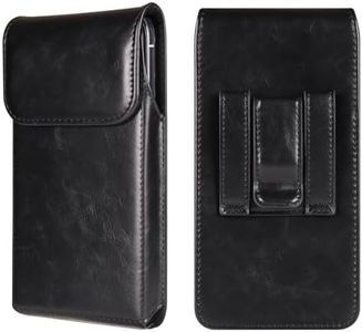 Case Cover Holster Compatible with iPhone 15 14 13 12 Pro Max,15 14 Plus Vertical Belt Clip Phone Holster, Leather Phone Carry Bag Compatible with Galaxy S23 S22 S21 Ultra,S23 S22 Plus phone holster (