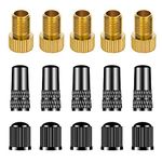 15 PCS Bike Presta Tire Valve Adaptor Tools,Bicycle Tire Valve Converter Copper Valve,Presta Valve Cap, Schrader Valve Cap,Cycling Tire Tools,for Mountain Bikes, Road Bike,Cars,Bike Pump Accessories