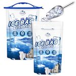 CamiceBolso Large Leakproof Ice Bag 2Pack-5lb Reusable Ice Bag,Ice Packs Include 5-Ounce Ice Scoop,Long Lasting Dry Freezer Packs with Faucet for Camping Hiking and Drinks.