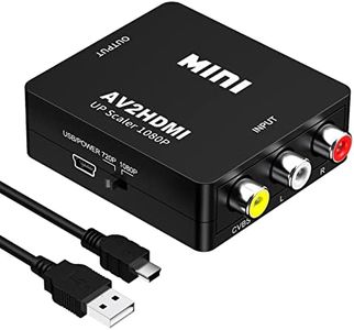 RCA to HDMI,AV to HDMI Converter, 1080P Mini RCA Composite CVBS Video Audio Converter Adapter Supporting PAL/NTSC for TV/PC/ PS3/ STB/Xbox VHS/VCR/Blue-Ray DVD Players