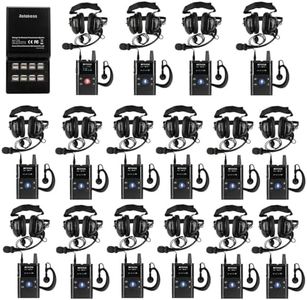 Retekess TT126 Two Way Tour Guide System, Plant Tour Headsets, High Noise Headphone, 23db Noise Reduction, Intercom Headphones for Factory (1 TX 15 RX 16 Headsets)