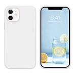 DUEDUE for iPhone 12 Case iPhone 12 Pro Case Liquid Silicone Slim Cover with Microfiber Lining Shockproof Protective Case for iPhone 12/12 Pro 6.1 inch White