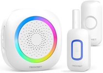 TECKNET Door Sensor Chime for Door Opens, Wireless Doorbell with 1000 FT Operating Range, RGB Indicator, 61 Ringtones, for Business/Home/Office, 1 Door Open Alarm + 1 Doorbell+1 Receiver