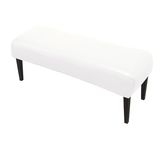 Acoolser Waterproof Bench Cover, Removable Stretch PU Bench Bench Seat Protector Slipcover Ottman Cover for Living Room, Bedroom, Dining Room, Kitchen (Cream)