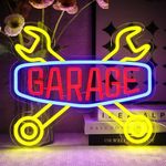 OYCGZV Garage Neon Sign Colourful LED Neon Sign Wall Workshop Neon Sign USB Check Engine LED Sign for Man Cave Car Room Garage Repair Shop Gifts for Father Husband Friends