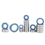 RC Bearing Kit Compatible with Traxxas Slash 4X4 4WD VXL ABEC 3 Blue Rubber Sealed Precision Ball Bearings (21)