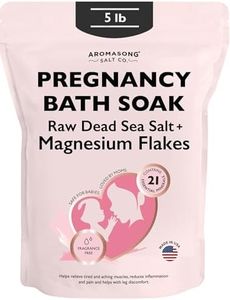 Aromasong Dead Sea Pregnancy Bath Soak 5 LB - Unscented Pure Magnesium Flakes & Minerals - Pregnancy & Postpartum Muscle Aches & Leg Discomfort - Better Absorbs Than Epsom Salt (Packaging May Vary)