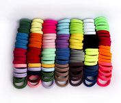 Diversa Seamless Thick Cotton Hair Rubber Bands Durable Elastic Ponytail Holder Hair Ties Headbands Hair Accessories for Girls and Women (Multicolor, Pack Of 100 Pcs)