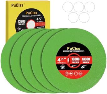 PuCiss 4-1/2 Inch Glass Cutting Disc for Angle Grinders, Diamond Saw Blades Wheel Multi-Material for Grinding Ceramic, Crystal, Tile, Wine Bottle, 7/8" Arbor - 5 Pack.