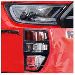 JHCHAN Headlight and Tail Light Guards Cover for Ford Ranger 2015-2022 Front and Rear Light Brows Protectors ABS Matte Black Surround Trims (For Ranger 2015-2022)