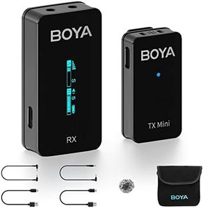 BOYA by-XM6 S1 Mini Wireless Microphones,OLED Lavalier Microphone Wireless with Mono/Stero & Monitoring for DSLR Camera/Camcorder/iPhone/Smartphone YouTube Vlog Live Stream Podcast