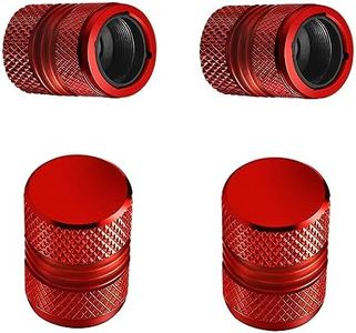 Tire Valve Stem Caps - 4 Pack Anti-Corrosion Premium Anodized Alloy Tyre Air Valve Caps Universal for Car SUV Bike Red