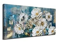 Arjun Flowers Canvas Wall Art White