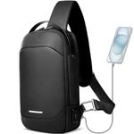 hk Crossbody Bag Men Sling Bag Shoulder Chest Bags for 11.3 Inch iPad with USB Charging Port Anti-Theft Sling Backpack Water-Resistant Lightweight Casual Daypack for Travel Hiking Sports-Black, Black,