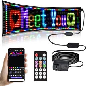 GOTUS Programmable LED Signs | Business Scrolling LED Sign for Indoor | Flexible LED Advertising Sign | Bluetooth APP | Custom Editor Animations/Text/Graffiti (36"x 8")