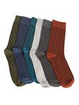 LOUIS STITCH Men's Egyptian Cotton Socks Luxury (Size- Full Length) (Pack Of 6) (Green_Blue_Brown_Grey_Dark Grey_Turquoise)