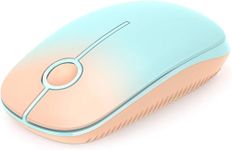 Unipows Wireless Mouse - 2.4G Slim Portable Computer Mouse with Nano Receiver, Less Noise Mobile Optical Mice for Notebook, PC, Laptop, Computer, Mac (Gradient Orange to Mint Green)