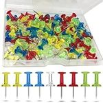 NEDBLUE Colour Push Pins - 120 Drawing Pins with Storage Box, Thumb Tacks for Cork, Notice and Bulletin Boards - Map Pins