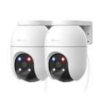 EZVIZ C8c 5MP (2 Pack) Wifi Outdoor Cameras Wired, 360° Pan Tilt, CCTV Camera Support 512GB SD No Monthly Fee, Human/Vehicle Detection, 3K Colour Night Vision, 2.4/5GHz Dual-Band Wi-Fi 6 (C8c 5MP)
