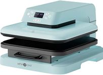 HTVRONT Auto Heat Press Machine - 15''x15'' Smart for T-Shirts Up Fast & Distribute Evenly, Intelligent Tshirt HTV, Sublimation, Transfer Projects, Light Blue