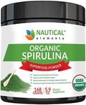 Nautical Elements Spirulina Organic - Spirulina Powder Organic Capsules - Non-Irradiated Organic Spirulina