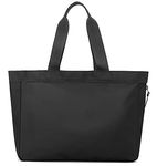 zhongningyifeng Men's Tote Bag 14-inch Laptop Nylon Waterproof Lightweight Business Casual Black Handbag for Work School Travel