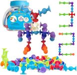 48 Piece Suction Cup Toys Construction Set, Silicone Building Blocks DIY Blocks Toys - Darts Sucker Toys are Fun Bath Toys,Sensory Toy for Toddlers 3 Year Old Boys and Girls