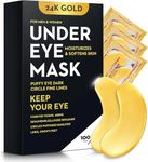 20Pcs/10 Pairs 24K Gold Eye Mask Collagen Under Eye Mask Patches for Dark Circle Puffiness, Refresh, Revitalizing, Travel, Wrinkles, Eye Patches for Women Men