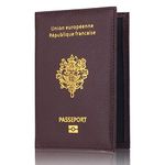 Passport Holder Pu Leather Passport Holder Cover Case RFID Blocking Travel Wallet Coffee EU France Durable Design