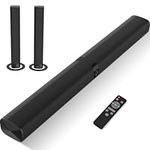 Assistrust Sound Bars for TV 60W Sound Bar, 5.0 Bluetooth TV Sound Bar, Wired & Wireless Soundbar, ARC/Optical/AUX Connection, 2 in 1 Separable Soundbar