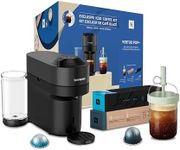 Nespresso Vertuo Pop+ Coffee and Espresso Machine by De’Longhi, Liquorice Black, Iced Coffee Pack with Travel Mug, Iced Coffee Capsules, Cold Brew Style capsules