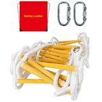 Emergency Fire Escape Ladder Flame Resistant Safety Rope Ladder with Hooks Fast to Deploy & Easy to Use Compact & Easy to Store Withstand Weight up to 900 pounds (2 Story 16FT)