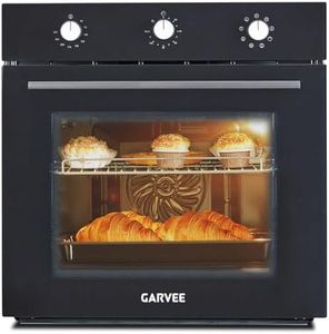 Garvee 24 Inch Built-in Electric Wall Oven, Single Convection Oven 2.5 Cu.Ft with 8 Cooking Functions, 3000W Power, Mechanical Knob Control, Black