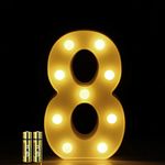 HONPHIER® LED Number Lights Marquee Decoration Light Up Numbers Night Light Lights Sign for Home Party Wedding Anniversary Decor Battery Operated (8)