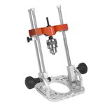 SpeTool Portable Drill Guide with Liner Ball Bearings Guide Poles, 1/2” Chuck Drill Press Adapter for Hand Drill Adjustable from 0-60°, Multi Angle Drill Guide for Straight Holes Woodworking